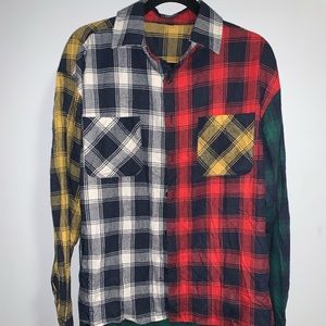 Flannel pieced button up top